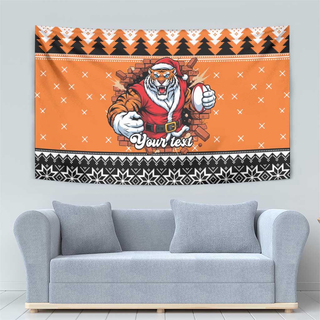 Santa Tiger Roar Personalized Tapestry Christmas Rugby League Spirit - Aussie Hoodie