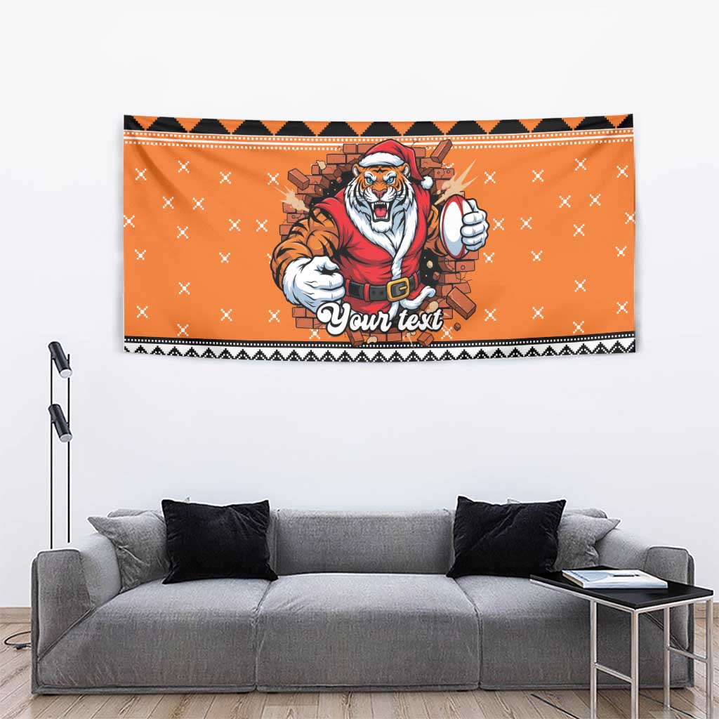 Santa Tiger Roar Personalized Tapestry Christmas Rugby League Spirit - Aussie Hoodie