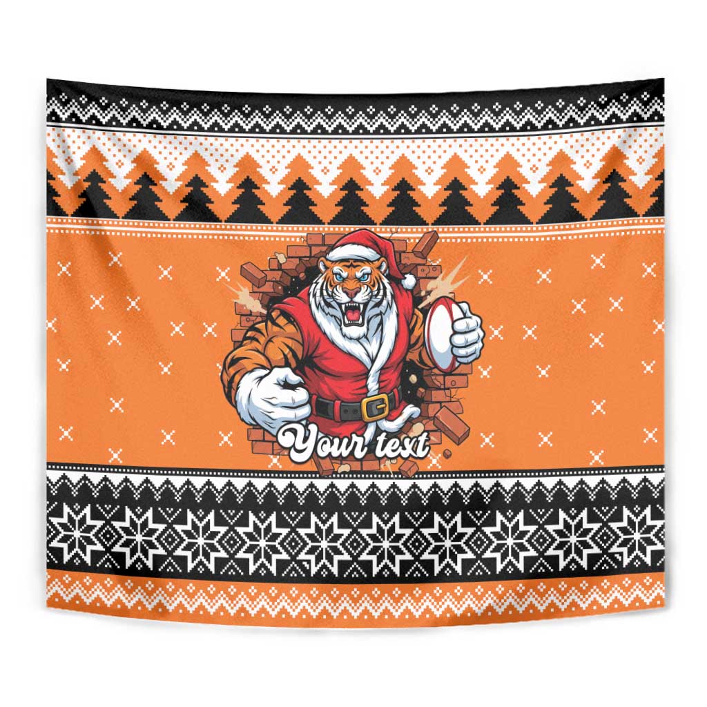 Santa Tiger Roar Personalized Tapestry Christmas Rugby League Spirit - Aussie Hoodie