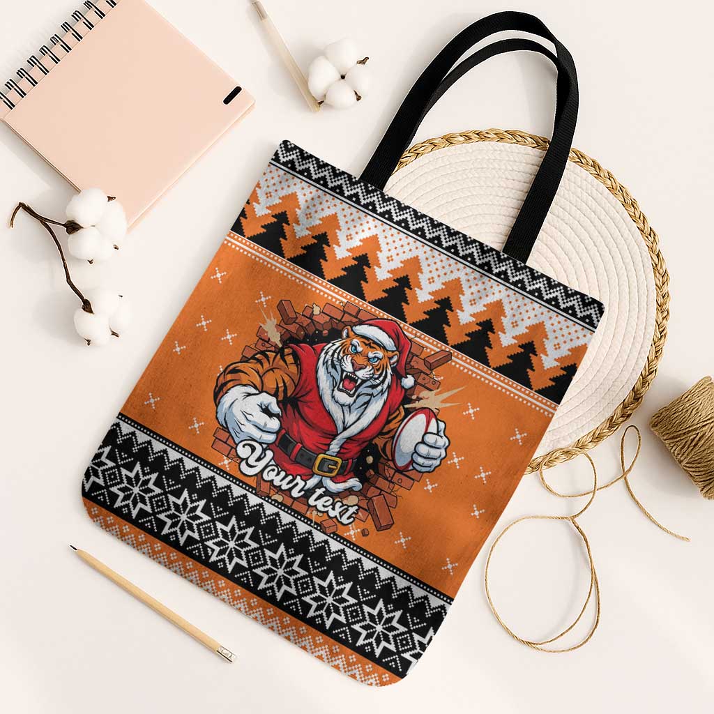 Santa Tiger Roar Personalized Tote Bag Christmas Rugby League Spirit - Aussie Hoodie