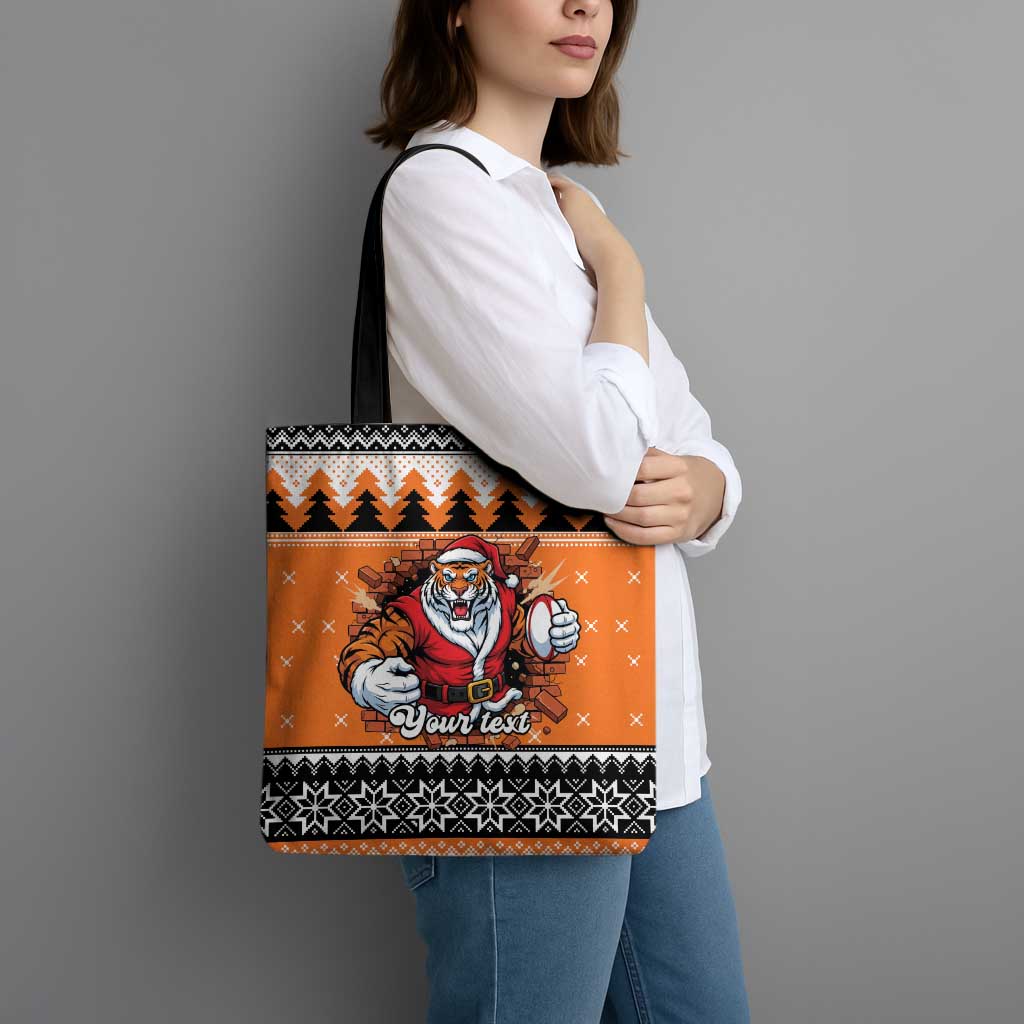 Santa Tiger Roar Personalized Tote Bag Christmas Rugby League Spirit - Aussie Hoodie