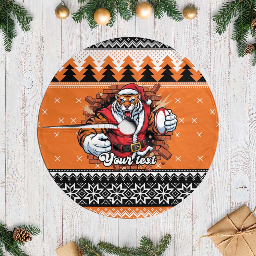 Santa Tiger Roar Personalized Tree Skirt Christmas Rugby League Spirit - Aussie Hoodie