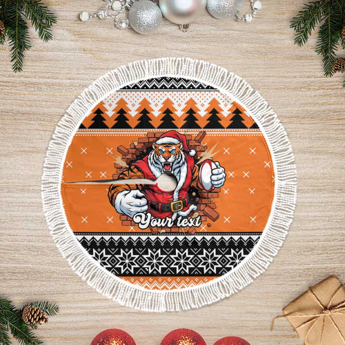 Santa Tiger Roar Personalized Tree Skirt Christmas Rugby League Spirit - Aussie Hoodie