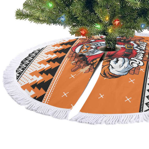 Santa Tiger Roar Personalized Tree Skirt Christmas Rugby League Spirit - Aussie Hoodie