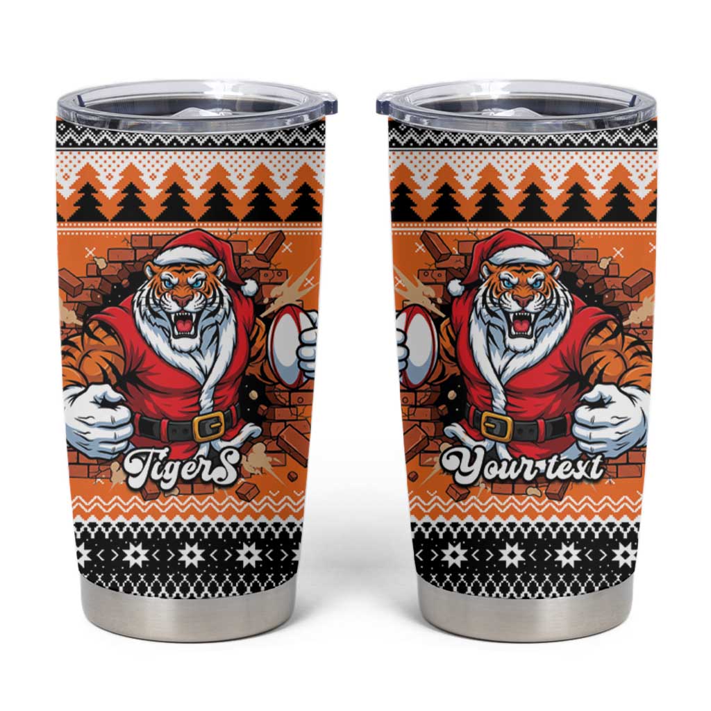 Santa Tiger Roar Personalized Tumbler Cup Christmas Rugby League Spirit - Aussie Hoodie