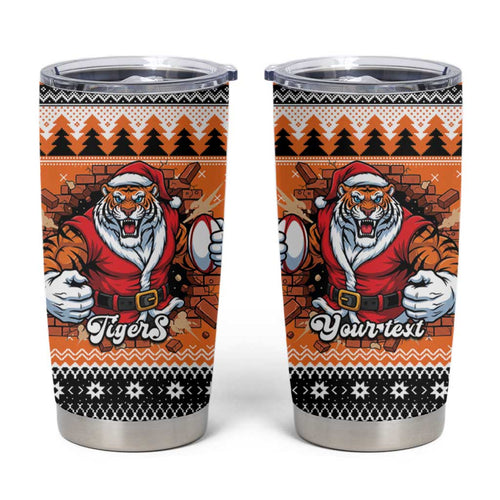 Santa Tiger Roar Personalized Tumbler Cup Christmas Rugby League Spirit - Aussie Hoodie
