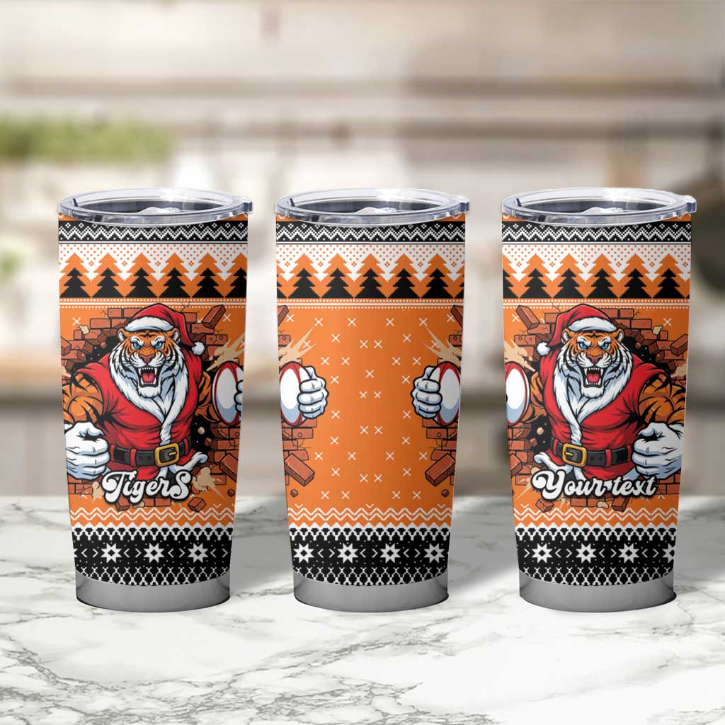 Santa Tiger Roar Personalized Tumbler Cup Christmas Rugby League Spirit - Aussie Hoodie