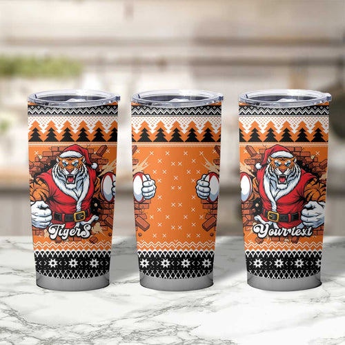 Santa Tiger Roar Personalized Tumbler Cup Christmas Rugby League Spirit - Aussie Hoodie