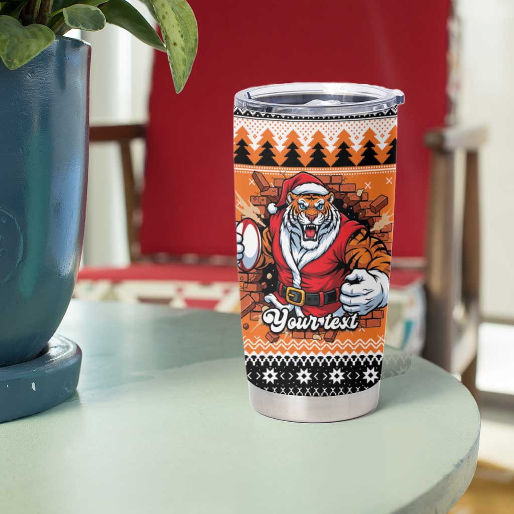 Santa Tiger Roar Personalized Tumbler Cup Christmas Rugby League Spirit - Aussie Hoodie