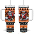 Santa Tiger Roar Personalized Tumbler With Handle Christmas Rugby League Spirit - Aussie Hoodie