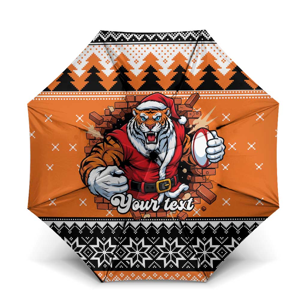Santa Tiger Roar Personalized Umbrella Christmas Rugby League Spirit - Aussie Hoodie
