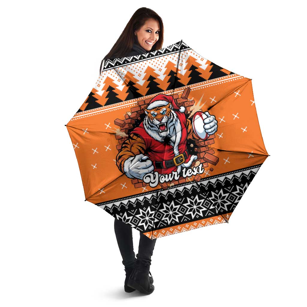 Santa Tiger Roar Personalized Umbrella Christmas Rugby League Spirit - Aussie Hoodie