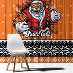 Santa Tiger Roar Personalized Window Curtain Christmas Rugby League Spirit - Aussie Hoodie