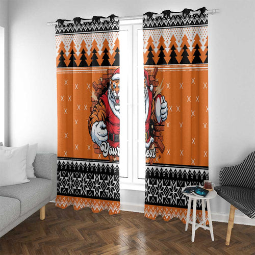 Santa Tiger Roar Personalized Window Curtain Christmas Rugby League Spirit - Aussie Hoodie