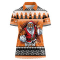 Santa Tiger Roar Personalized Women Polo Shirt Christmas Rugby League Spirit - Aussie Hoodie