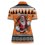 Santa Tiger Roar Personalized Women Polo Shirt Christmas Rugby League Spirit - Aussie Hoodie
