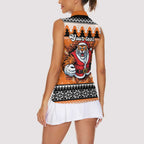 Santa Tiger Roar Personalized Women Sleeveless Polo Shirt Christmas Rugby League Spirit - Aussie Hoodie