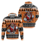 Santa Tiger Roar Personalized Zip Hoodie Christmas Rugby League Spirit - Aussie Hoodie