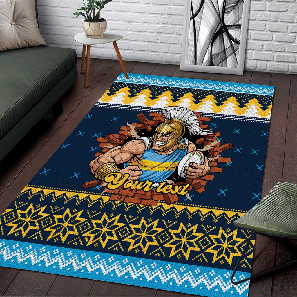Santa’s Titan Warrior Personalized Area Rug Christmas Rugby League Spirit - Aussie Hoodie
