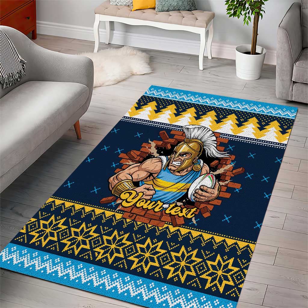 Santa’s Titan Warrior Personalized Area Rug Christmas Rugby League Spirit - Aussie Hoodie