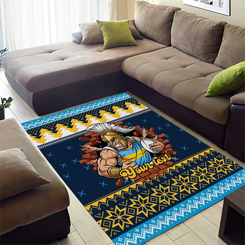 Santa’s Titan Warrior Personalized Area Rug Christmas Rugby League Spirit - Aussie Hoodie