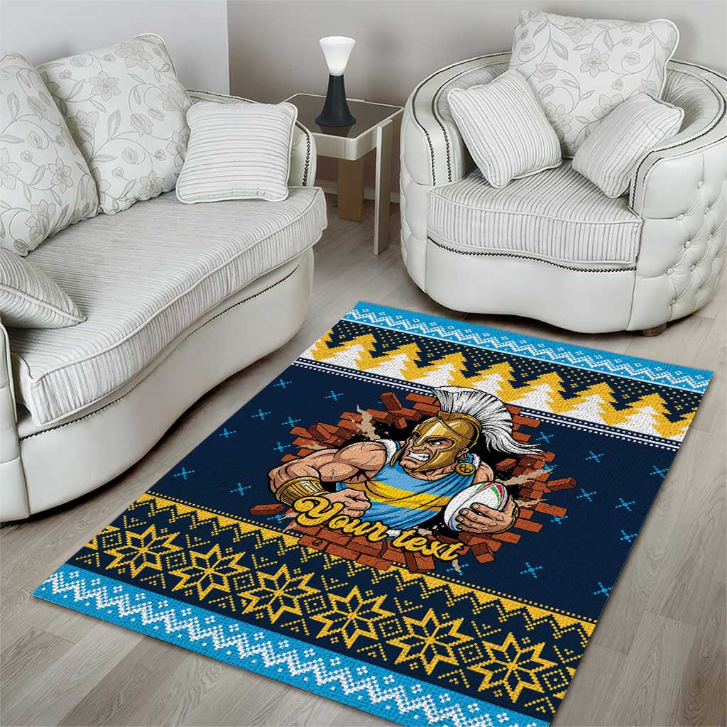 Santa’s Titan Warrior Personalized Area Rug Christmas Rugby League Spirit - Aussie Hoodie