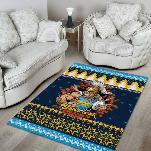 Santa’s Titan Warrior Personalized Area Rug Christmas Rugby League Spirit - Aussie Hoodie