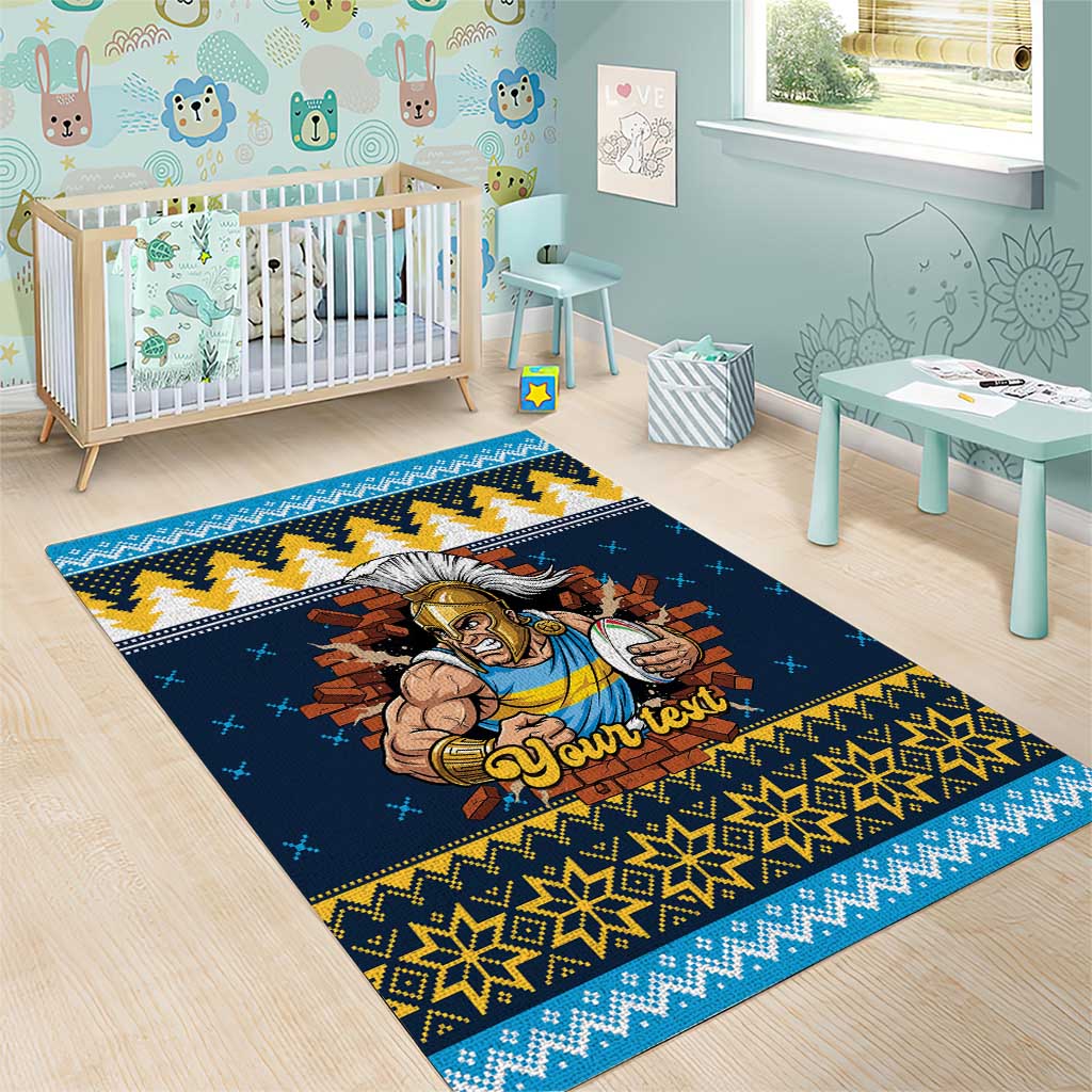 Santa’s Titan Warrior Personalized Area Rug Christmas Rugby League Spirit - Aussie Hoodie