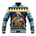 Santa’s Titan Warrior Personalized Baseball Jacket Christmas Rugby League Spirit - Aussie Hoodie