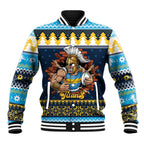 Santa’s Titan Warrior Personalized Baseball Jacket Christmas Rugby League Spirit - Aussie Hoodie