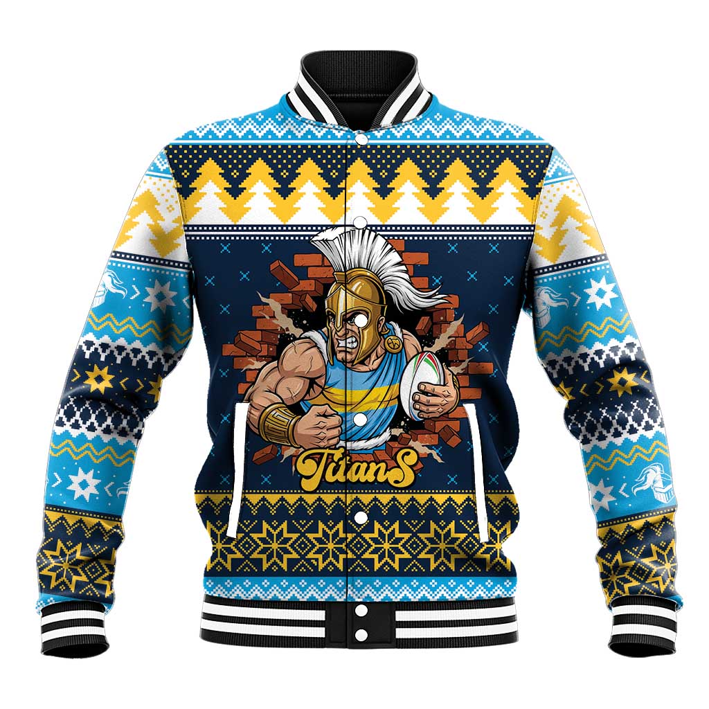 Santa’s Titan Warrior Personalized Baseball Jacket Christmas Rugby League Spirit - Aussie Hoodie