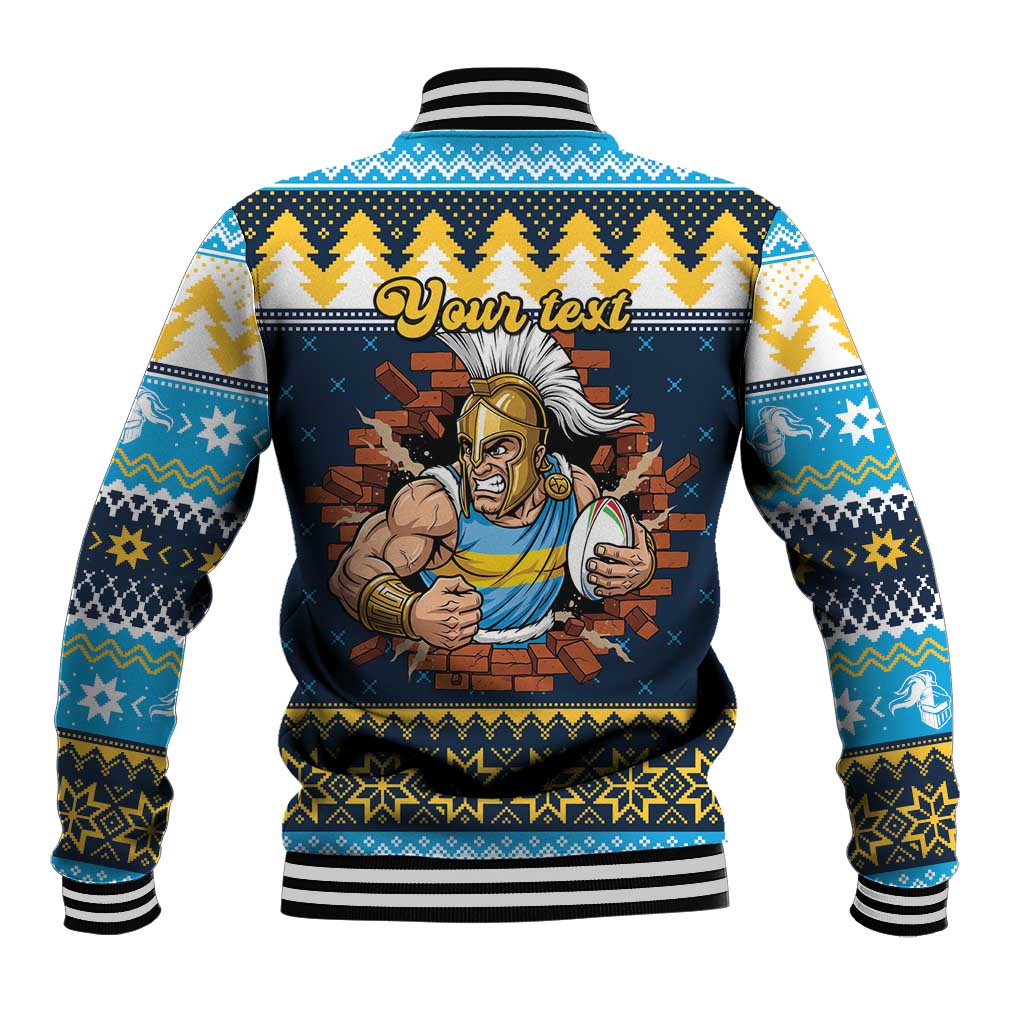Santa’s Titan Warrior Personalized Baseball Jacket Christmas Rugby League Spirit - Aussie Hoodie