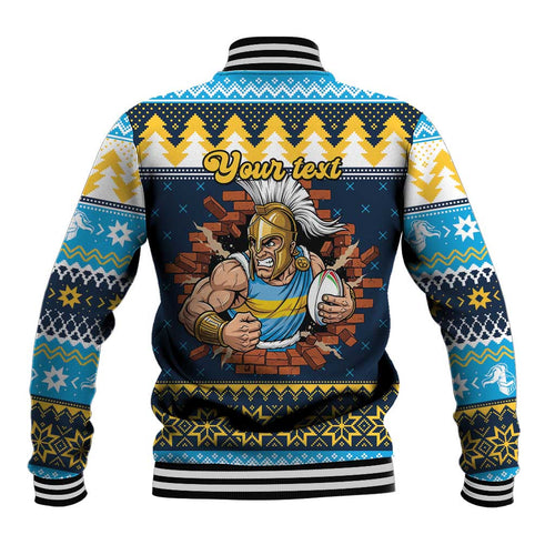 Santa’s Titan Warrior Personalized Baseball Jacket Christmas Rugby League Spirit - Aussie Hoodie