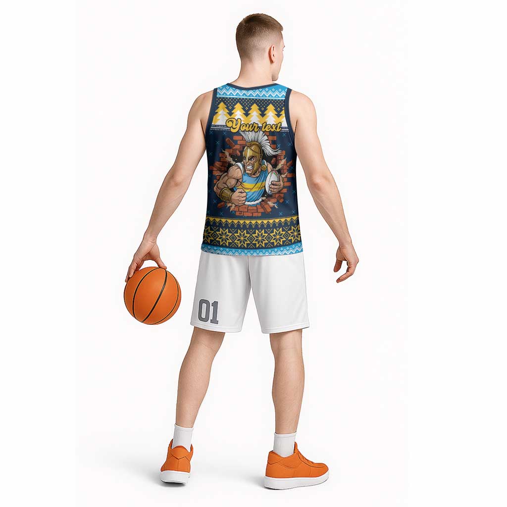 Santa’s Titan Warrior Personalized Basketball Jersey Christmas Rugby League Spirit - Aussie Hoodie