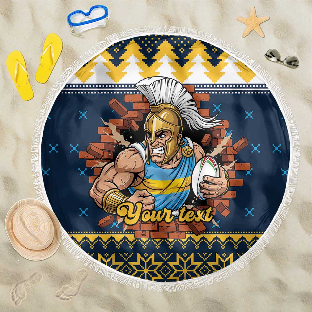 Santa’s Titan Warrior Personalized Beach Blanket Christmas Rugby League Spirit - Aussie Hoodie