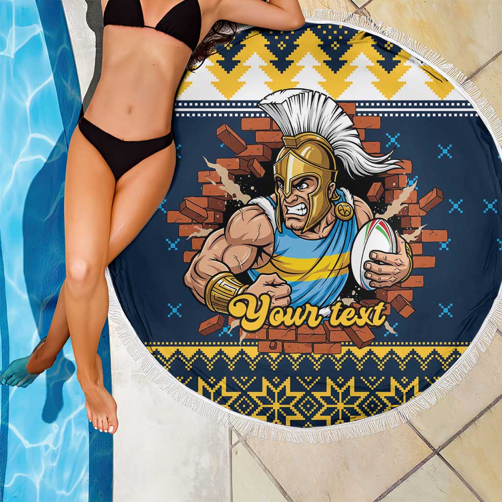 Santa’s Titan Warrior Personalized Beach Blanket Christmas Rugby League Spirit - Aussie Hoodie