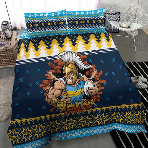 Santa’s Titan Warrior Personalized Bedding Set Christmas Rugby League Spirit - Aussie Hoodie