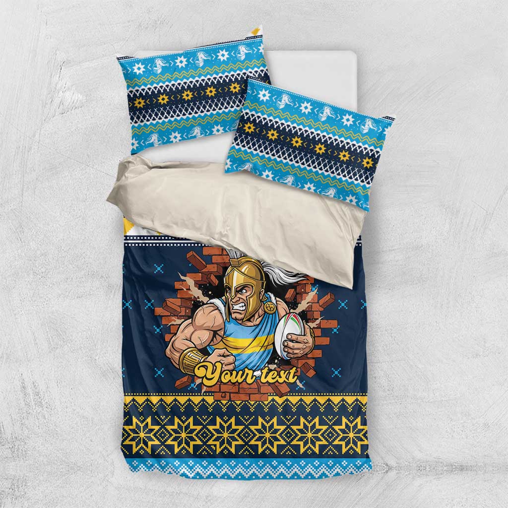 Santa’s Titan Warrior Personalized Bedding Set Christmas Rugby League Spirit - Aussie Hoodie