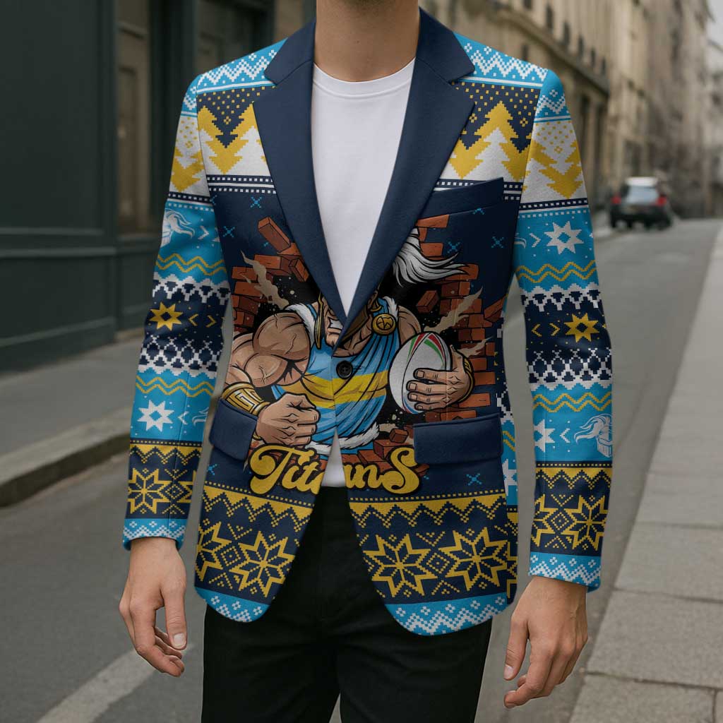Santa’s Titan Warrior Personalized Blazer Christmas Rugby League Spirit - Aussie Hoodie