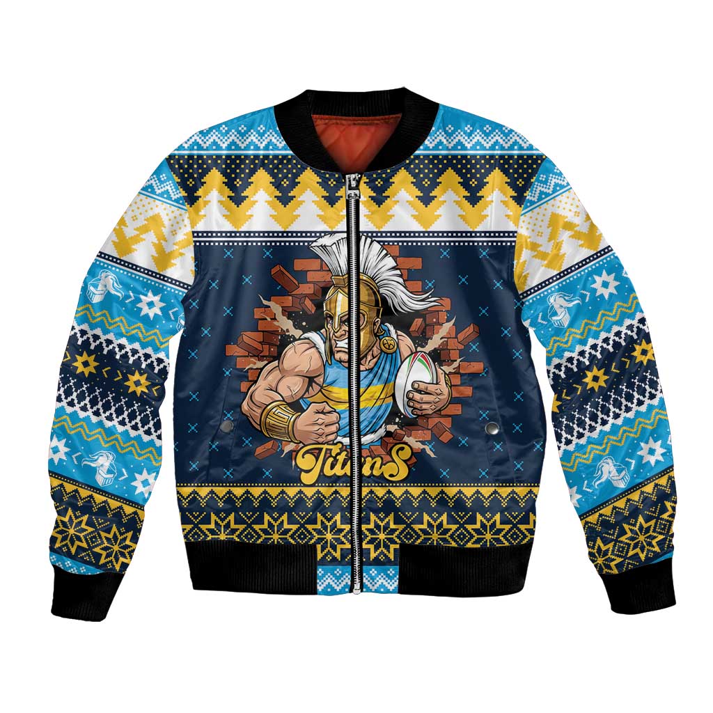 Santa’s Titan Warrior Personalized Bomber Jacket Christmas Rugby League Spirit - Aussie Hoodie