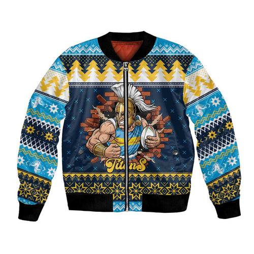 Santa’s Titan Warrior Personalized Bomber Jacket Christmas Rugby League Spirit - Aussie Hoodie