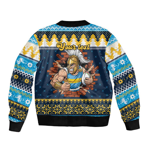 Santa’s Titan Warrior Personalized Bomber Jacket Christmas Rugby League Spirit - Aussie Hoodie