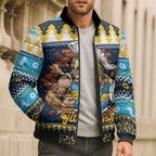 Santa’s Titan Warrior Personalized Bomber Puffer Jacket Christmas Rugby League Spirit - Aussie Hoodie