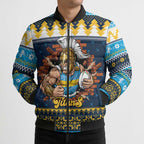 Santa’s Titan Warrior Personalized Bomber Puffer Jacket Christmas Rugby League Spirit - Aussie Hoodie