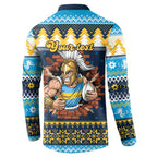 Santa’s Titan Warrior Personalized Button Sweatshirt Christmas Rugby League Spirit - Aussie Hoodie