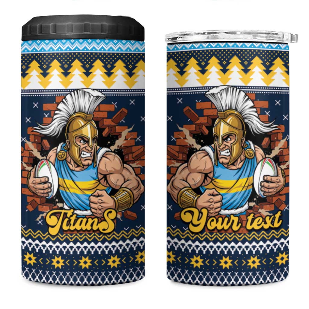 Santa’s Titan Warrior Personalized 4 in 1 Can Cooler Tumbler Christmas Rugby League Spirit - Aussie Hoodie