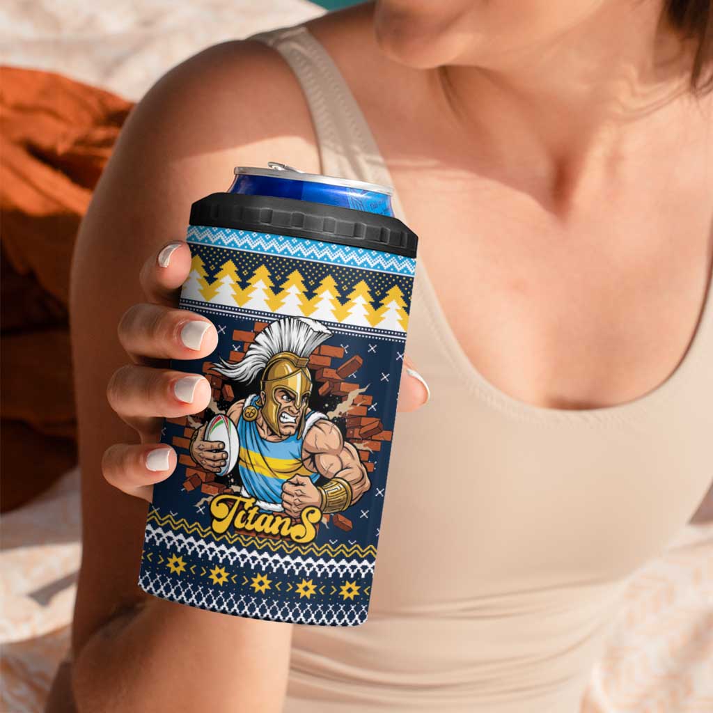 Santa’s Titan Warrior Personalized 4 in 1 Can Cooler Tumbler Christmas Rugby League Spirit - Aussie Hoodie