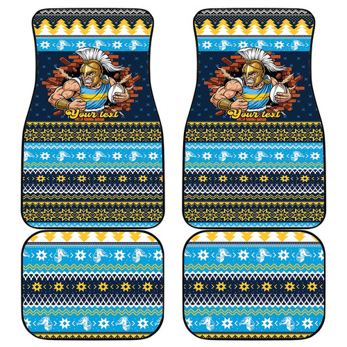 Santa’s Titan Warrior Personalized Car Mats Christmas Rugby League Spirit - Aussie Hoodie