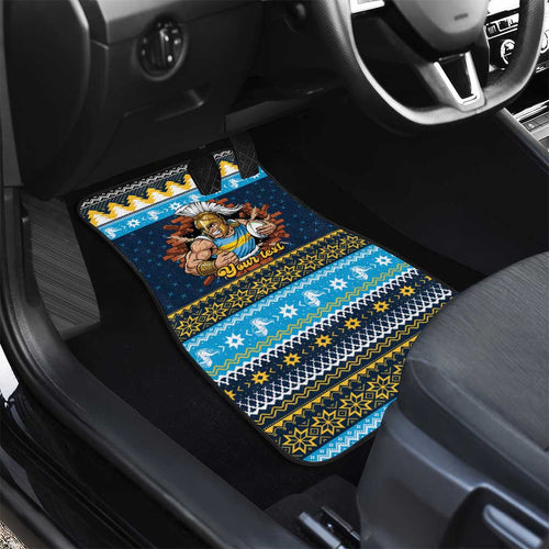 Santa’s Titan Warrior Personalized Car Mats Christmas Rugby League Spirit - Aussie Hoodie