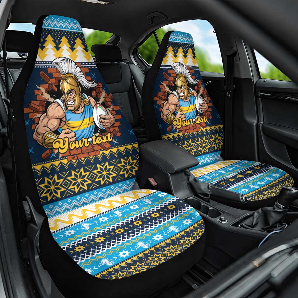 Santa’s Titan Warrior Personalized Car Seat Cover Christmas Rugby League Spirit - Aussie Hoodie